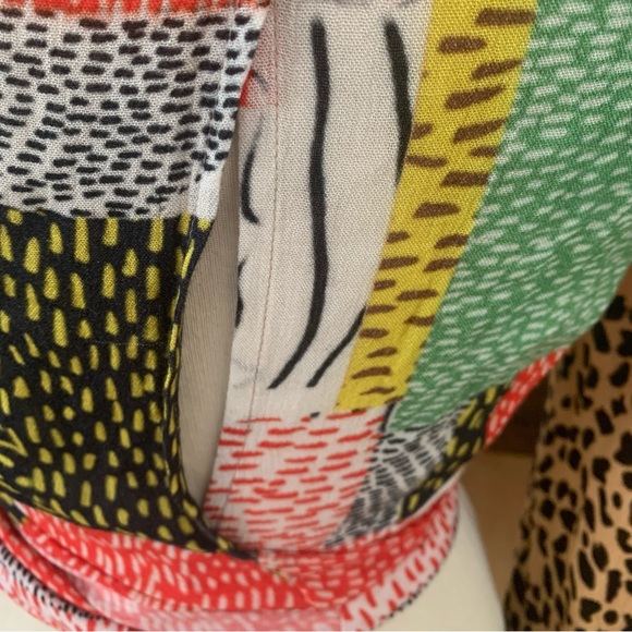 blink London Multicolored long sleeved faux wrap top w wrap tie sash at hem - Picture 13 of 16